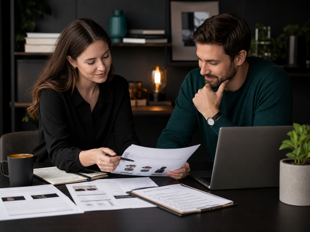 People reviewing a product partnership brief